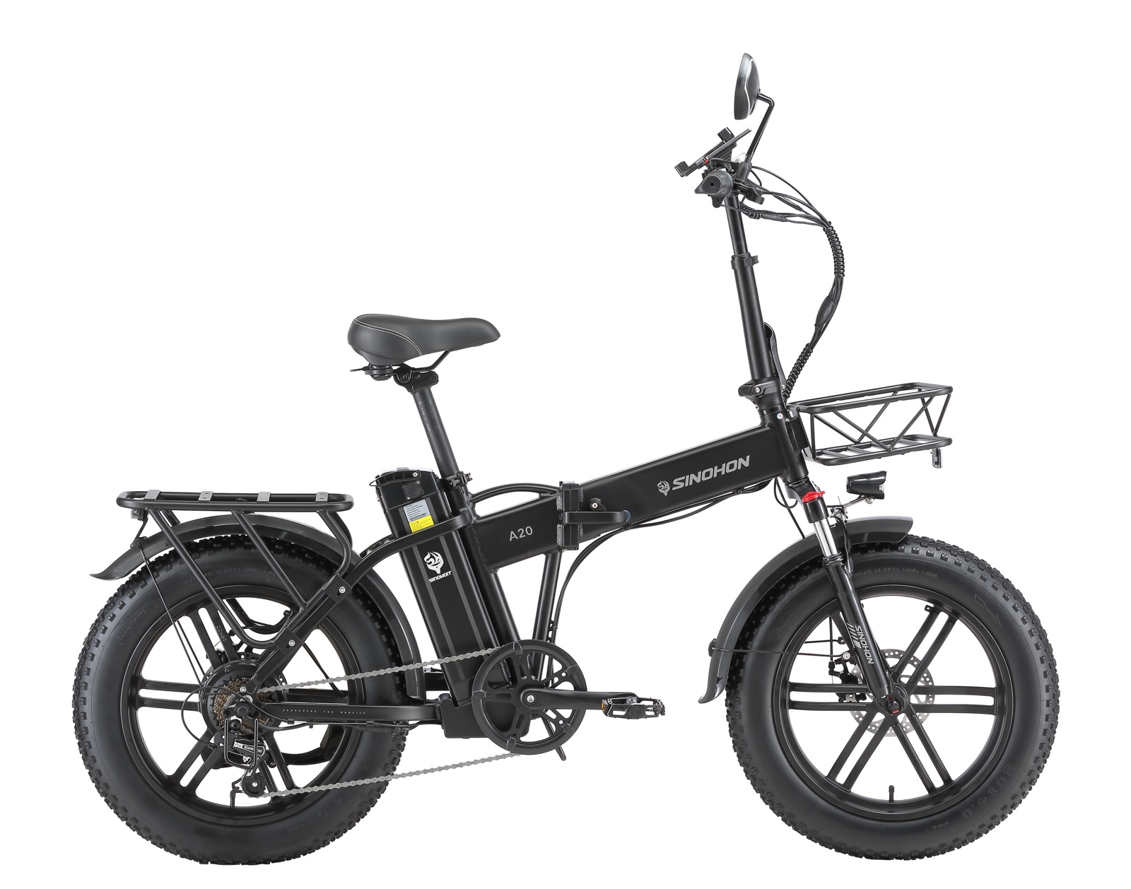 Side view of the SINOHON A20 folding fat-tire electric bike